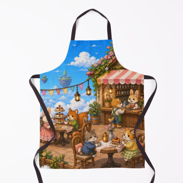Item preview, Cozy Cloud Cafe Pixel Art Animal Tea Party designed and sold by Yiruda-Art.