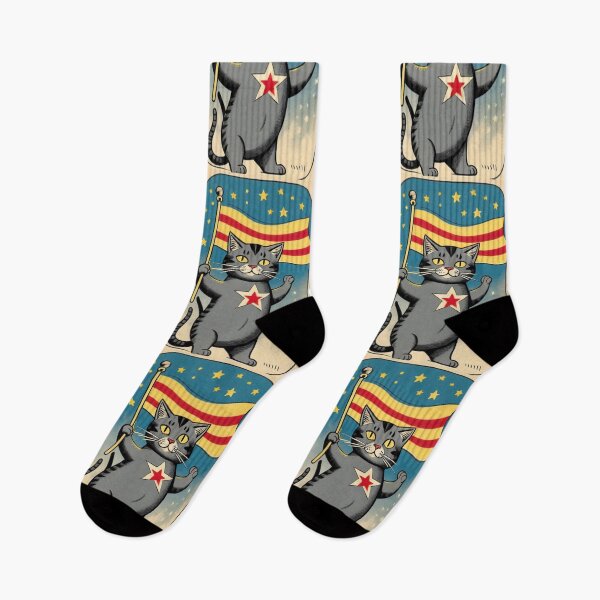 Item preview, Art - Stylized Feline Inspired by Russian Constructivism, Offbeat Allegory of Power designed and sold by World-Pets.