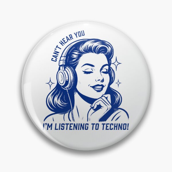 Item preview, Can't Hear You I'm Listening to Techno Vintage Pop Art Design designed and sold by paulo silveira.