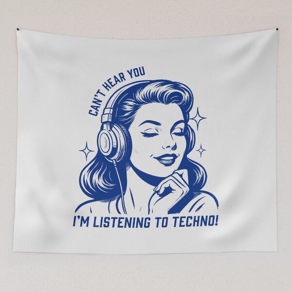 Item preview, Can't Hear You I'm Listening to Techno Vintage Pop Art Design designed and sold by paulo silveira.