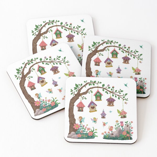 Item preview,  Fairy Birdhouse Garden Sticker | Enchanted Tree with Hanging Birdhouses | Fairycore Woodland Fantasy Illustration designed and sold by Pandey14.