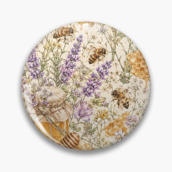 Item preview, Lavender Honey Bees designed and sold by Gold&pixels.