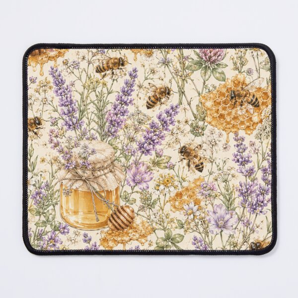 Item preview, Lavender Honey Bees designed and sold by Gold&pixels.