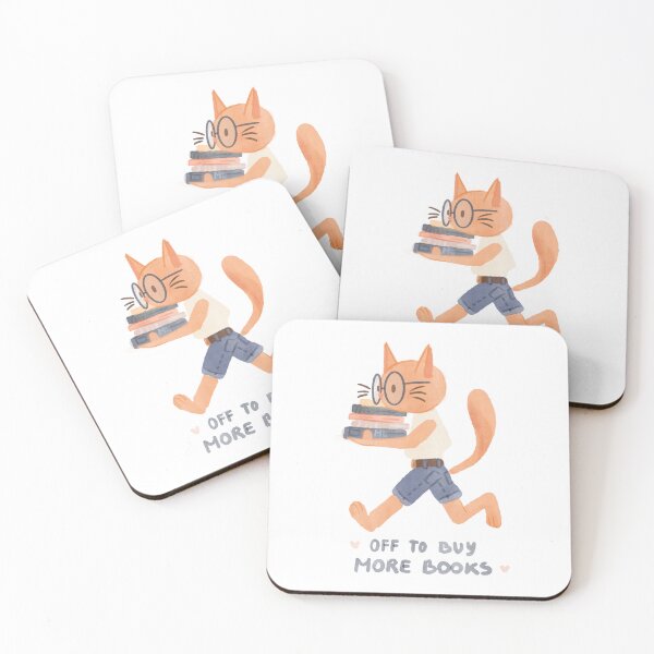 Item preview, Cat going to buy more books designed and sold by mil_drawings.