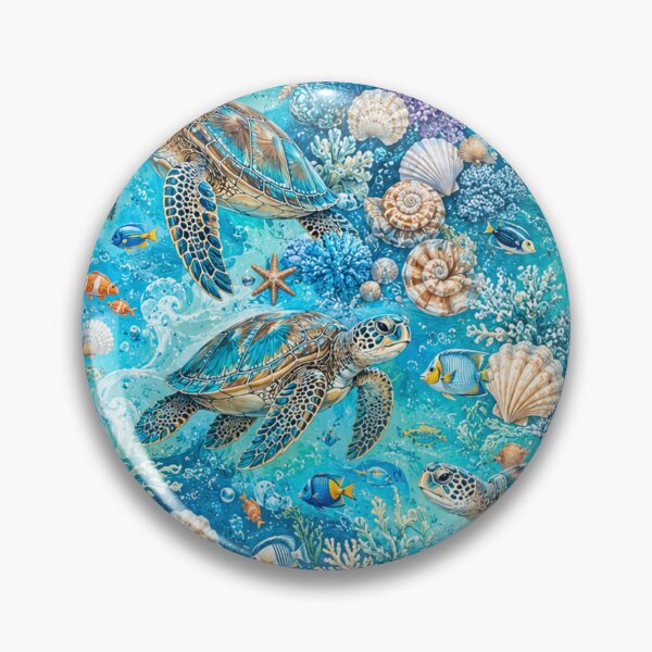 Aperçu de l'œuvre Sea Turtle Ocean Paradise créée et vendue par Gold&pixels.