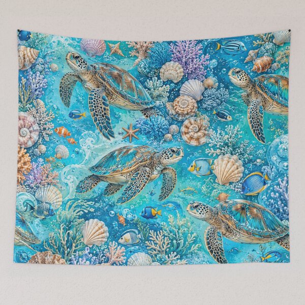 Item preview, Sea Turtle Ocean Paradise designed and sold by Gold&pixels.