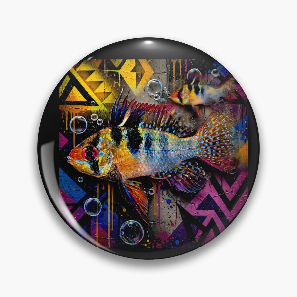 Item preview, Mikrogeophagus Ramirezi fish: Graffiti and Post-Expressionism designed and sold by Helios Be. Lavsh.