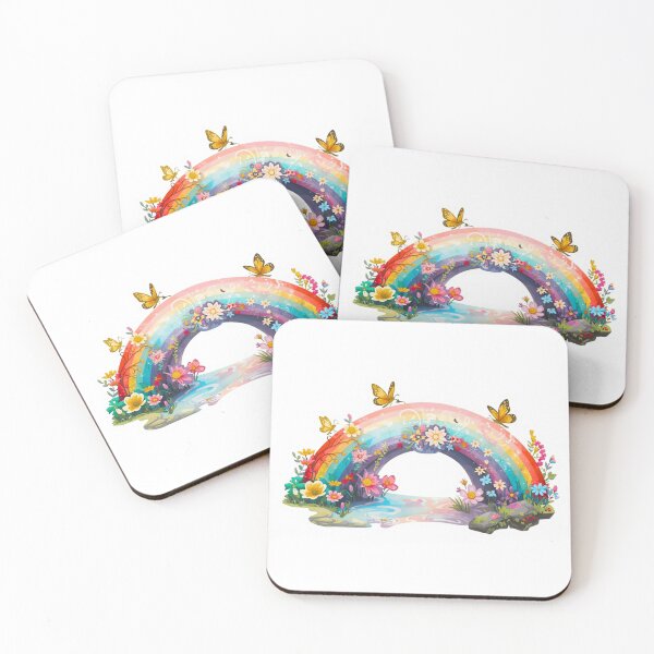 Item preview, Enchanted Rainbow Garden Sticker | Floral Rainbow Fantasy Illustration | Cottagecore Fairycore Nature Art designed and sold by Pandey14.
