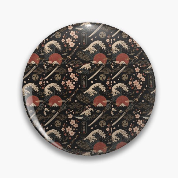 Item preview, Vintage Japanese Samurai Wave Pattern designed and sold by MoodSupplyStudio.