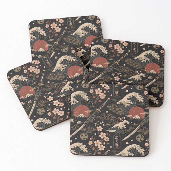 Item preview, Vintage Japanese Samurai Wave Pattern designed and sold by MoodSupplyStudio.