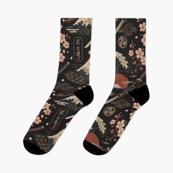 Item preview, Vintage Japanese Samurai Wave Pattern designed and sold by MoodSupplyStudio.