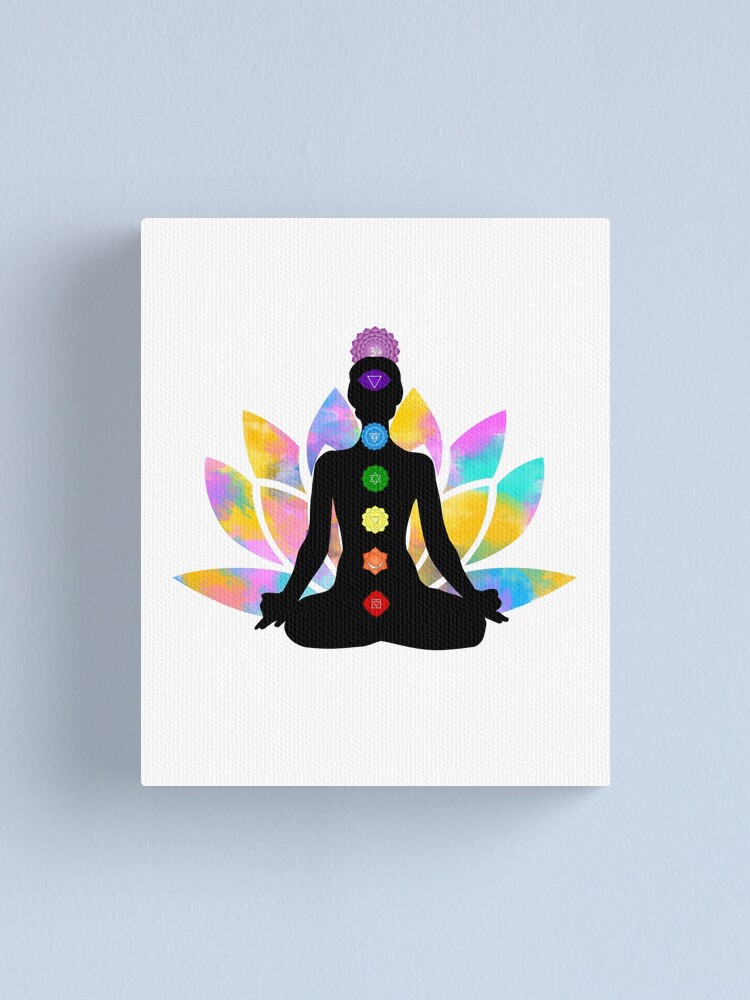 Spiritual 7 Chakra Woman Yoga Pose Meditation Canvas Print for Sale by  cbrink