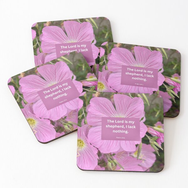Item preview, Psalm 23 pink flower background  designed and sold by happytraveller1.