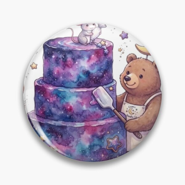 Item preview, Cosmic Bakery Bear | Galaxy Cake Baker Mouse | Cute Space Kitchen Art | Kawaii Celestial Dessert Illustration designed and sold by Cosmic Doodle Co..