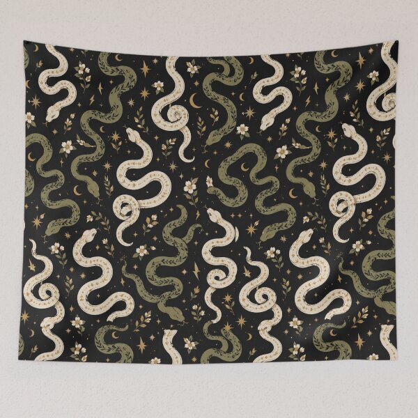 Item preview, Celestial Botanical Snake Seamless Pattern designed and sold by MoodSupplyStudio.