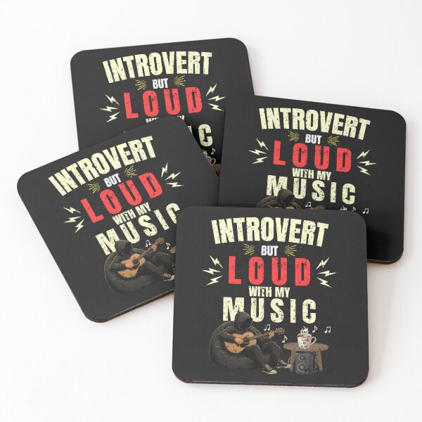 Item preview, Introvert But Loud With My Music Guitar Coffee Shirt designed and sold by Joyful-Pixel.