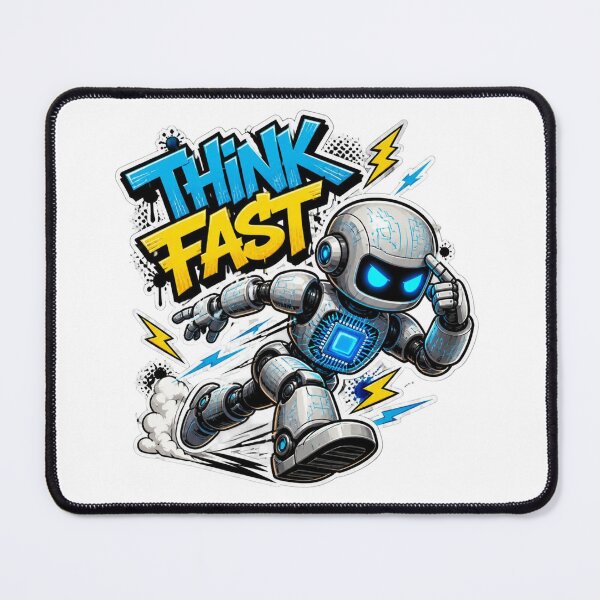 Item preview, THINK FAST Graffiti Sticker PNG | Gamer Brain Graphic | Funny Gaming Quote Vinyl Decal | Retro Arcade Laptop, Water Bottle & Notebook Sticker designed and sold by Stylestickers55.