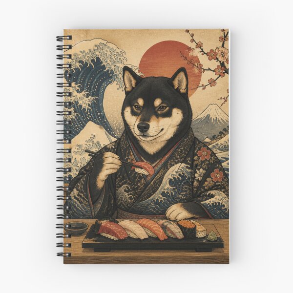 Item preview, Black Shiba Eating Sushi – Japanese Ukiyo-e Style Shiba Inu Sushi Art Tri-blend designed and sold by vekotpu.
