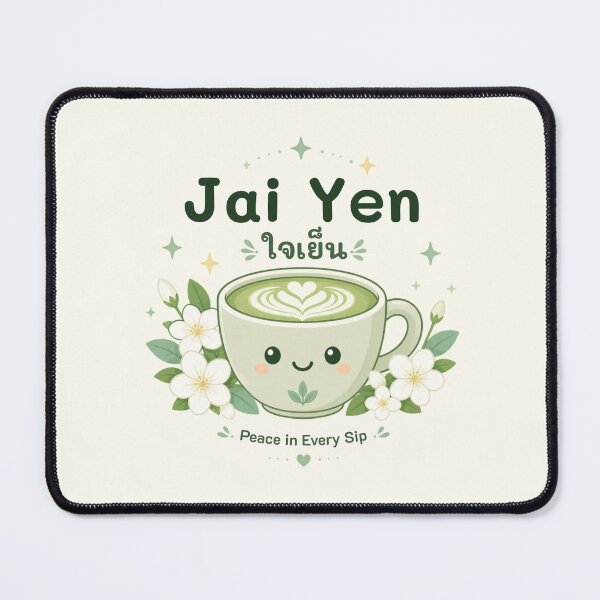 Item preview, Jai Yen | Peace in Every Sip – Thai Matcha Kawaii Design | Soft Thailand™ designed and sold by CosmicQuietStudio.