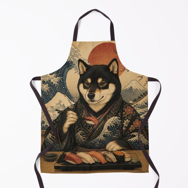 Item preview, Black Shiba Eating Sushi – Japanese Ukiyo-e Style Shiba Inu Sushi Art Tri-blend designed and sold by vekotpu.