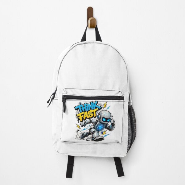 Item preview, THINK FAST Graffiti Sticker PNG | Gamer Brain Graphic | Funny Gaming Quote Vinyl Decal | Retro Arcade Laptop, Water Bottle & Notebook Sticker designed and sold by Stylestickers55.