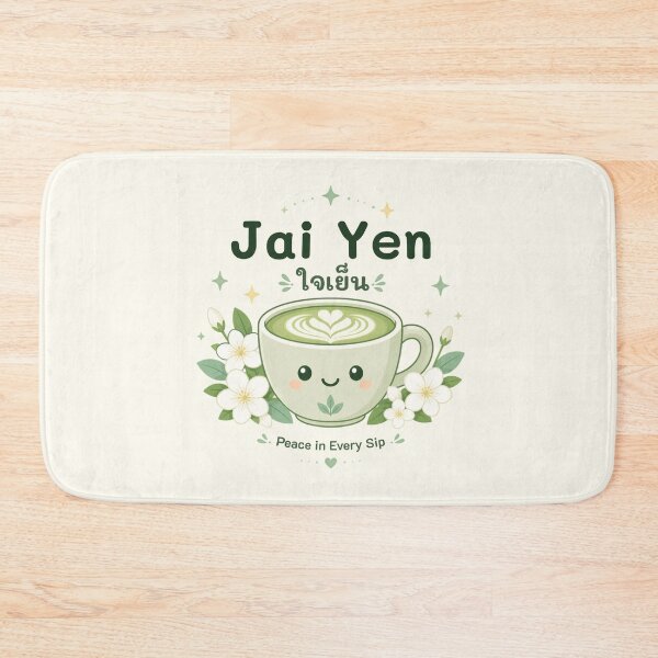Item preview, Jai Yen | Peace in Every Sip – Thai Matcha Kawaii Design | Soft Thailand™ designed and sold by CosmicQuietStudio.