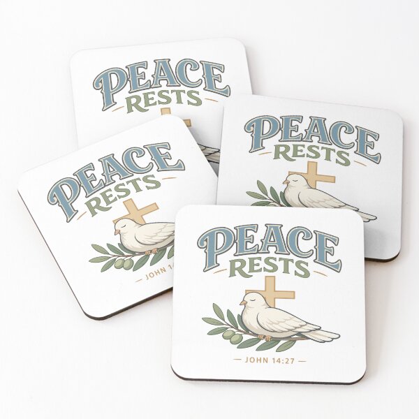 Item preview, Peace Rests Christian Dove – John 14:27 Bible Verse designed and sold by stylishdzign.