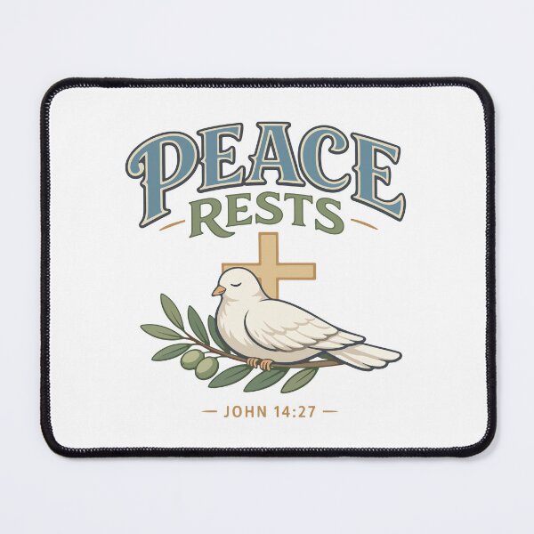 Item preview, Peace Rests Christian Dove – John 14:27 Bible Verse designed and sold by stylishdzign.