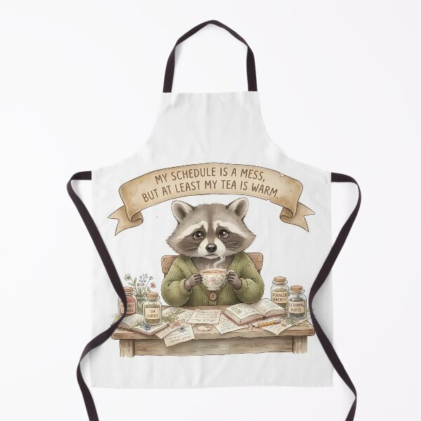 Item preview, My Schedule Is a Mess But At Least My Tea Is Warm - Cute Raccoon Sticker designed and sold by Lu7u.