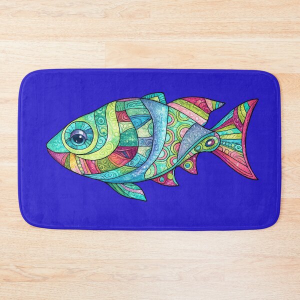 Item preview, Vibrant Zentangle Mosaic Fish designed and sold by ArtByIness.