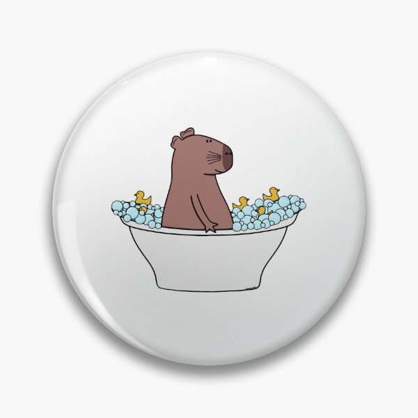 Item preview, Capybara Bath Time Cute Whimsical Hot Spring Relaxing Art designed and sold by SChouseclothing.