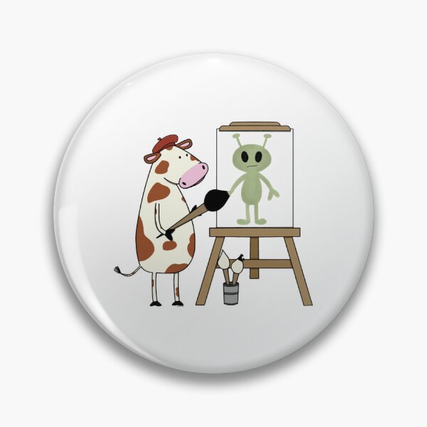 Item preview, Cow Paints An Alien Funny Sci Fi Artist Painting Design designed and sold by SChouseclothing.