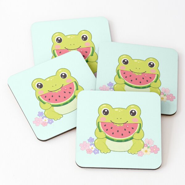 Item preview, Cute Kawaii Frog Eating Watermelon  designed and sold by SweetLilith.