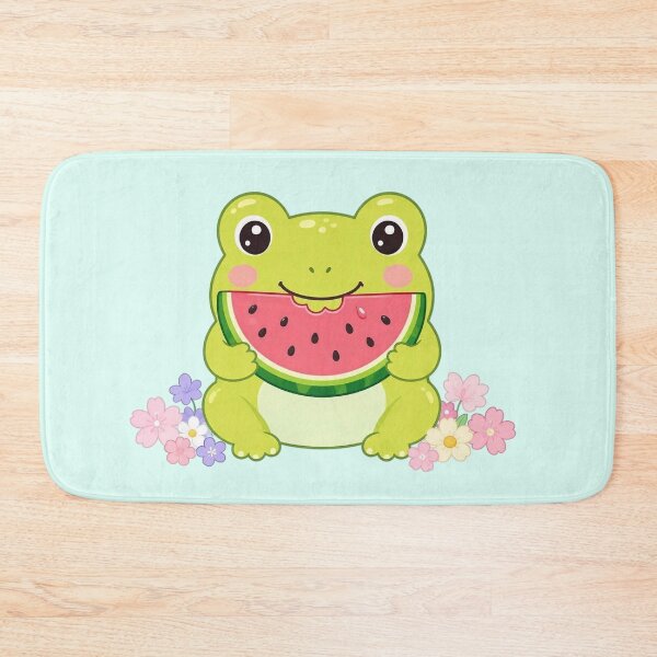 Item preview, Cute Kawaii Frog Eating Watermelon  designed and sold by SweetLilith.