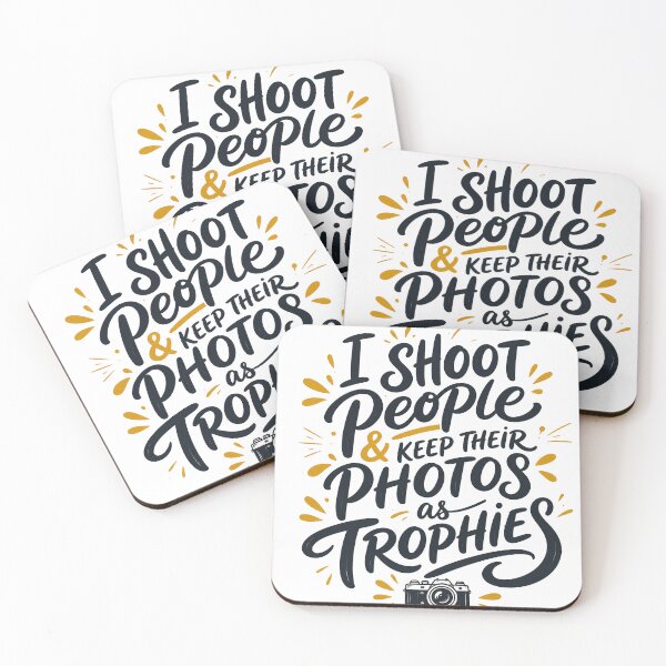 Item preview, I Shoot People and Keep Their Photos as Trophies | Funny Photographer Typography designed and sold by bambooks.tabooks.