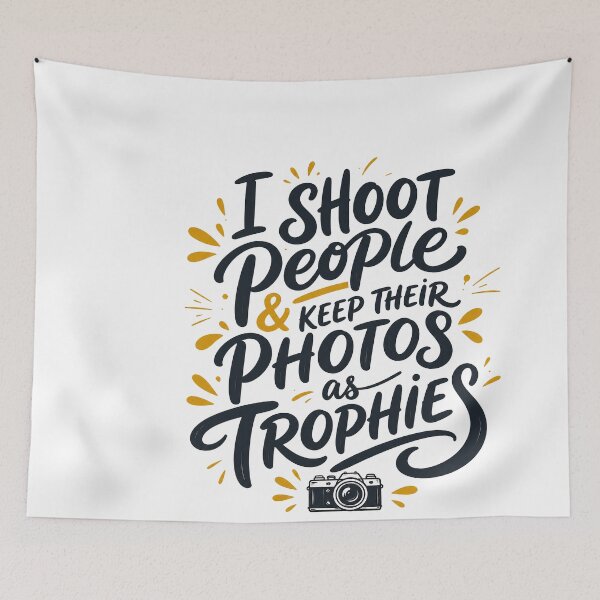 Item preview, I Shoot People and Keep Their Photos as Trophies | Funny Photographer Typography designed and sold by bambooks.tabooks.