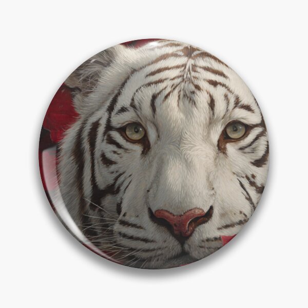 Item preview, Scarlet Winter Guardian — White Tiger Among Poinsettias designed and sold by TreatLLC.