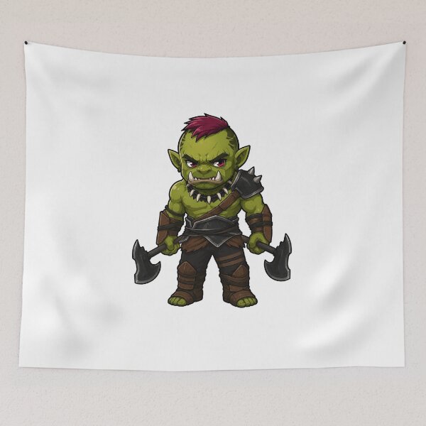 Item preview, Unleash the fury of this adorable Chibi Orc Berserker original art character design designed and sold by sabartgunpla.