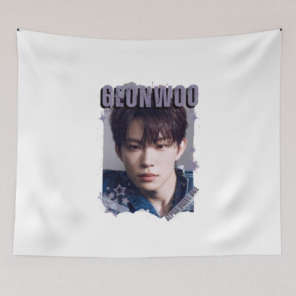 Item preview,  ALPHA DRIVE ONEe (ALD1) Geonwoo Global KPOP Boy Group Black and White Collage Digital Art Portrait designed and sold by AJUNICE STUDIO.
