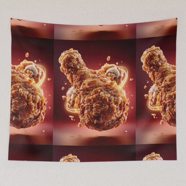 Item preview, Golden Crispy Fried Chicken Drumstick | Crunchy Food Art | Crispy Comfort Food Illustration designed and sold by Grafititee.