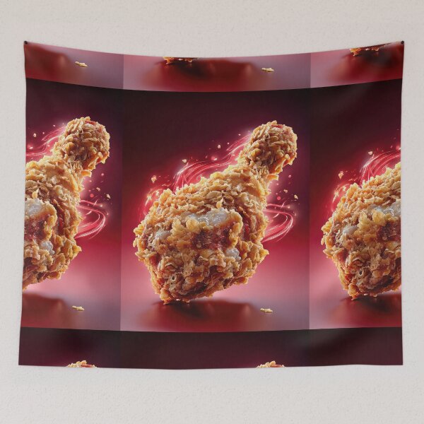Item preview, Golden Crispy Fried Chicken Drumstick | Crunchy Food Art | Crispy Comfort Food Illustration designed and sold by Grafititee.