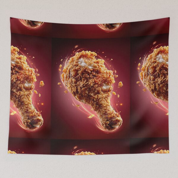 Item preview, Golden Crispy Fried Chicken Drumstick | Crunchy Food Art | Crispy Comfort Food Illustration designed and sold by Grafititee.