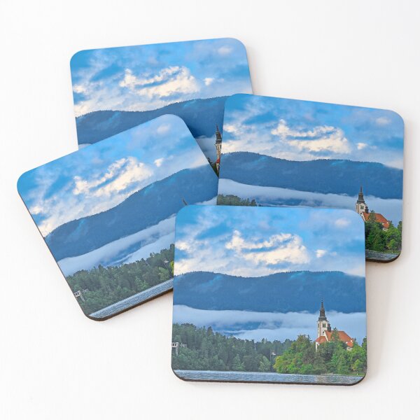Item preview, Pilgrimage Church of the Assumption of Maria, Lake Bled summertime landscape, Slovenia designed and sold by goceris.