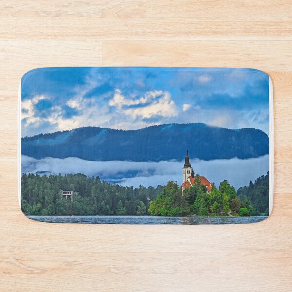 Item preview, Pilgrimage Church of the Assumption of Maria, Lake Bled summertime landscape, Slovenia designed and sold by goceris.