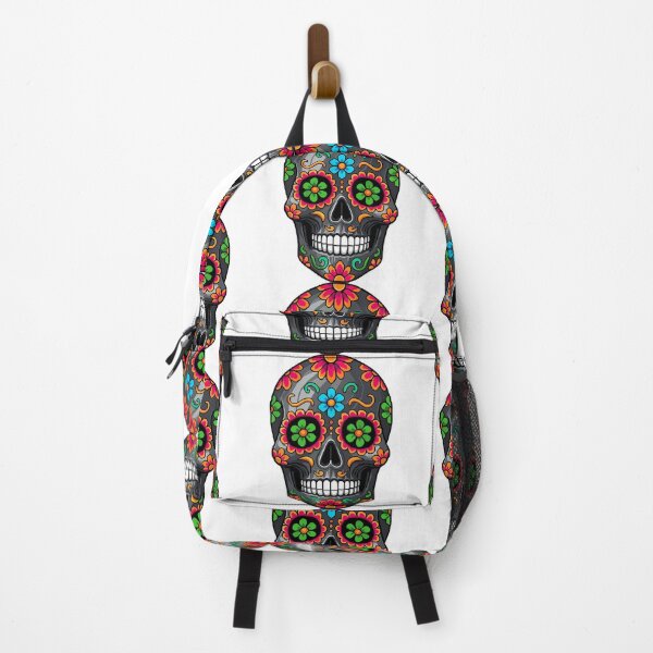 Item preview, Dark Floral Sugar Skull | Colorful Mexican Day of the Dead Calavera Folk Art designed and sold by Ecocrushstudio.