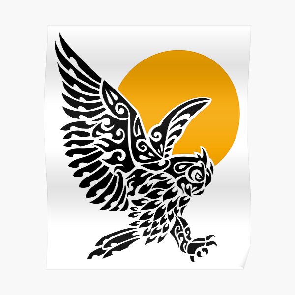 Owl Tribal Tattoo Posters for Sale | Redbubble