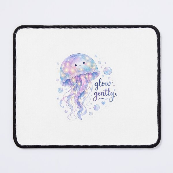 Item preview, Glow Gently – Cute Galaxy Jellyfish Watercolor Sticker designed and sold by BLOOMVELLE.