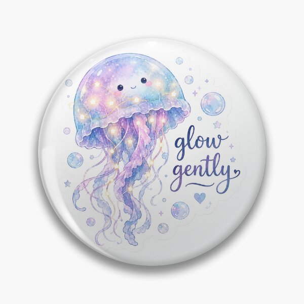 Item preview, Glow Gently – Cute Galaxy Jellyfish Watercolor Sticker designed and sold by BLOOMVELLE.