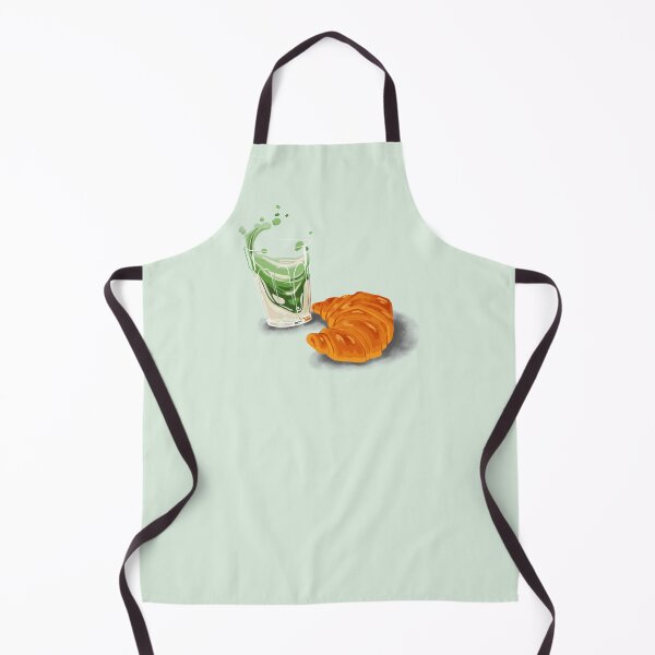 Item preview, Matcha Latte and Croissant Illustration designed and sold by crumbmarks.