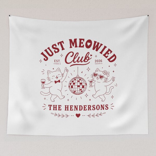 Item preview, Just Married Cat Wedding, Mr And Mrs, Just Meowied Honeymoon Gift For Bride Groom designed and sold by Quiajia.